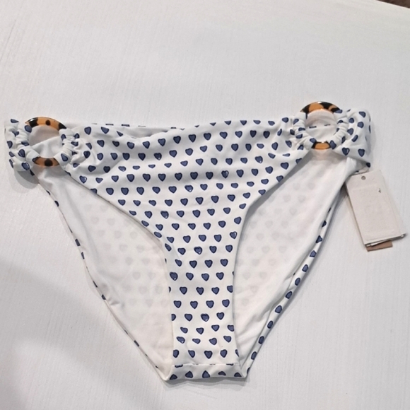 Roller Rabbit Other - Roller Rabbit Blue Heart Print Ring Hipster Bikini Bottoms